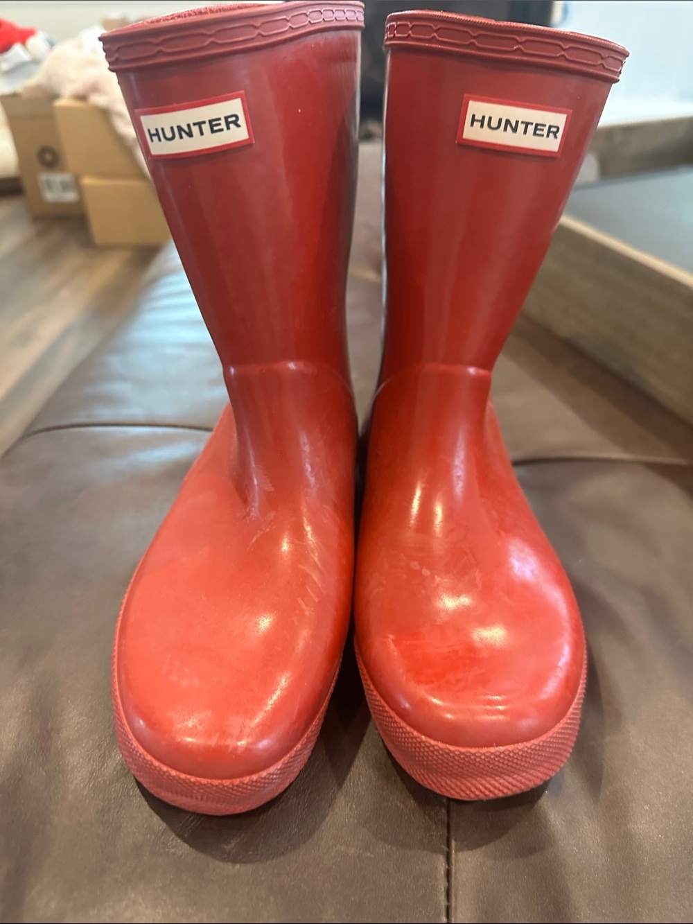 Hunter Kids Red Rain & Snow Boots